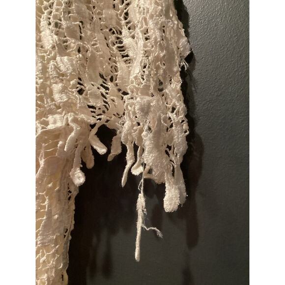 Vintage Cachet by Bari Protas Fringe Lace crochet Short Sleeve flapper Dress 5/6 - Picture 2 of 12